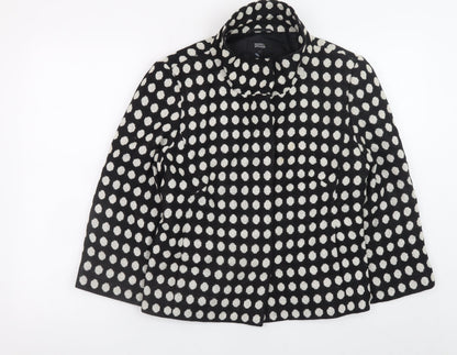 Marks and Spencer Women Black Polka Dot Wool Blend Blazer Size 12