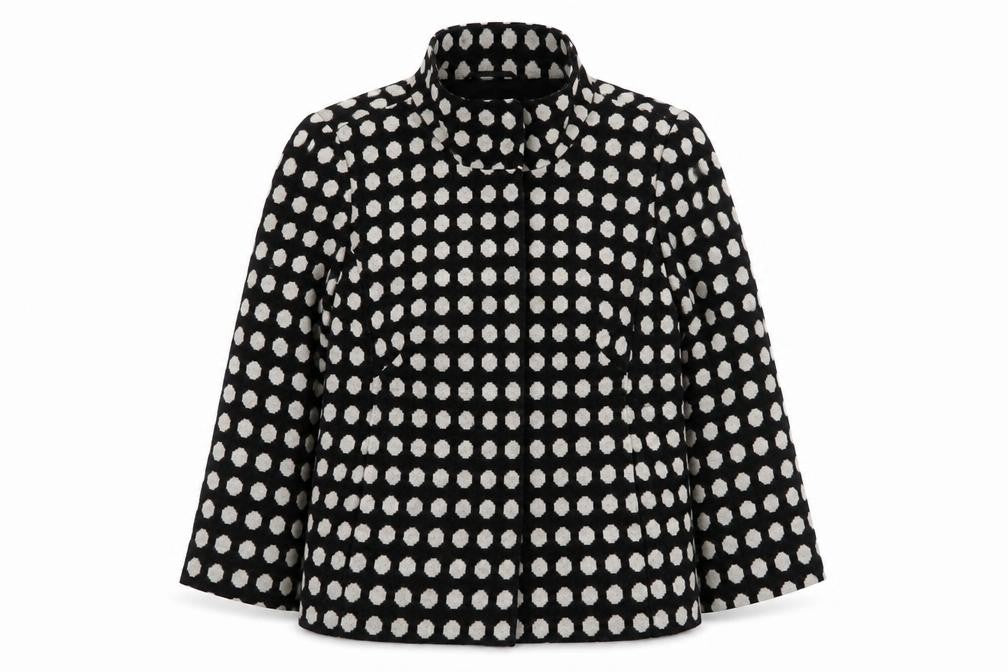 Marks and Spencer Women Black Polka Dot Wool Blend Blazer Size 12