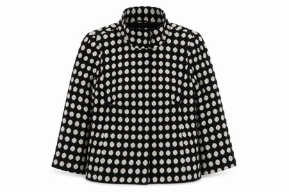 Marks and Spencer Women Black Polka Dot Wool Blend Blazer Size 12