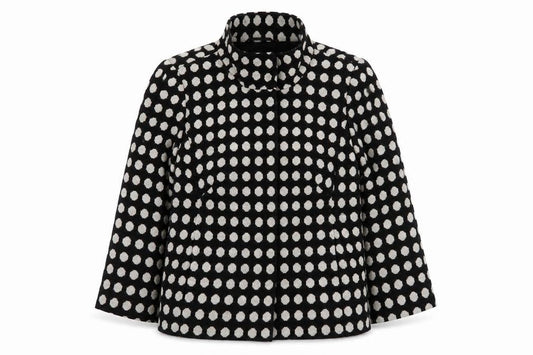 Marks and Spencer Women Black Polka Dot Wool Blend Blazer Size 12
