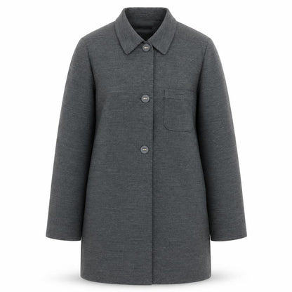 Viyella Petite Women's Grey Button Front Polyester Overcoat UK 14