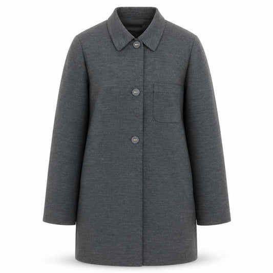 Viyella Petite Women's Grey Button Front Polyester Overcoat UK 14