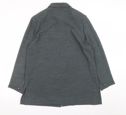 Viyella Petite Women's Grey Button Front Polyester Overcoat UK 14