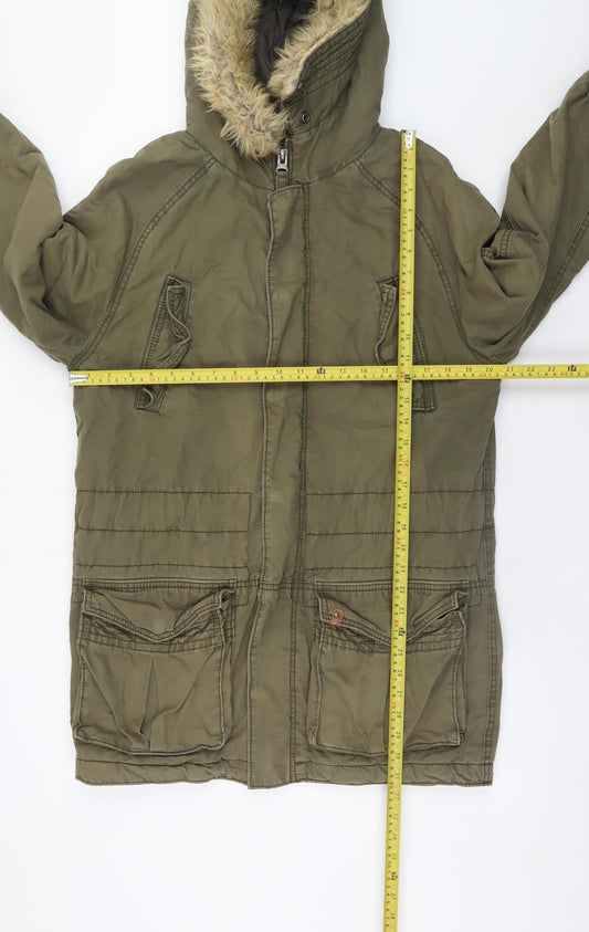 Mens UK Size XL JACK & JONES Green Parka Coat