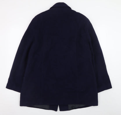 Womens UK Size 18 EWM Blue Overcoat