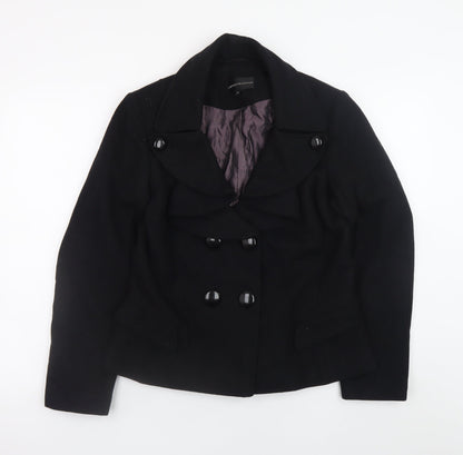 Womens UK Size 12 Marks and Spencer Black Pea Coat