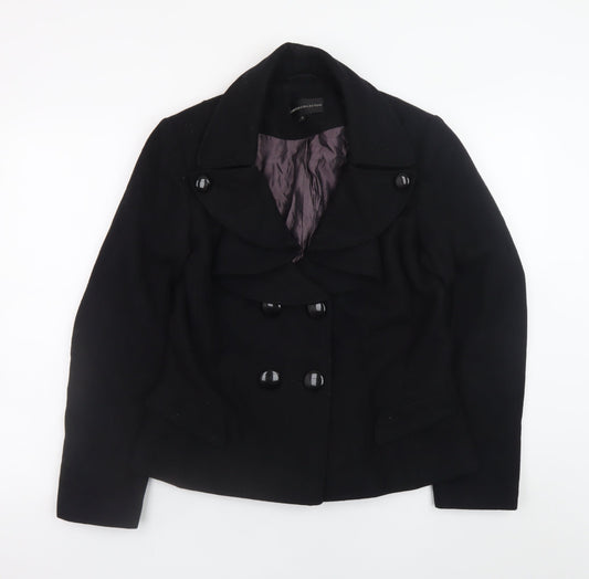 Womens UK Size 12 Marks and Spencer Black Pea Coat