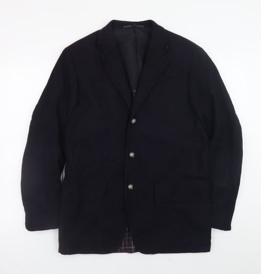 Corneliani Men’s Black Wool Cashmere Blazer Jacket Size 48 Regular
