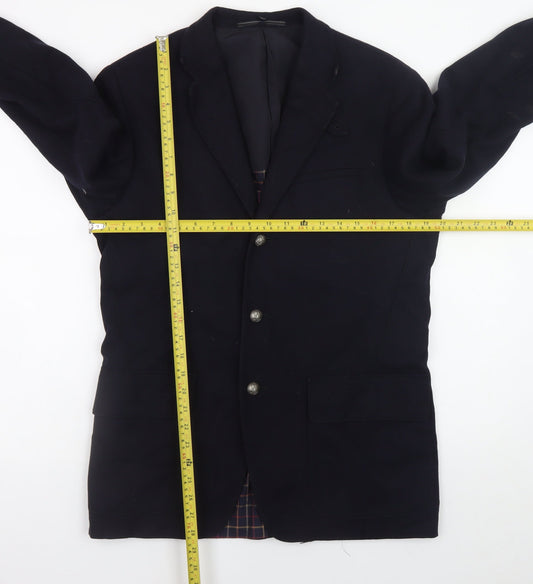 Corneliani Men’s Black Wool Cashmere Blazer Jacket Size 48 Regular