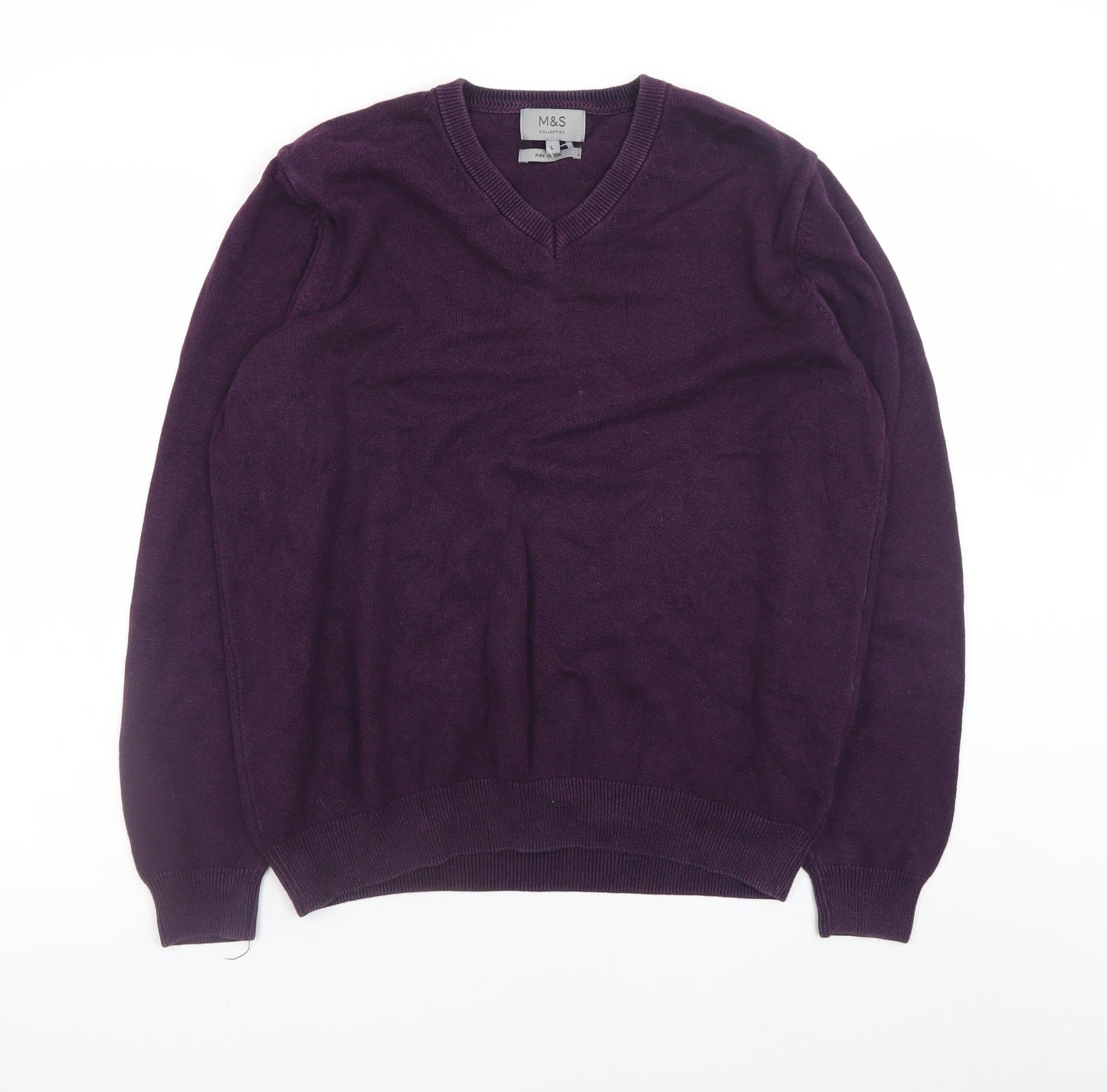 Mens UK Size L Marks and Spencer Purple Pullover Jumper
