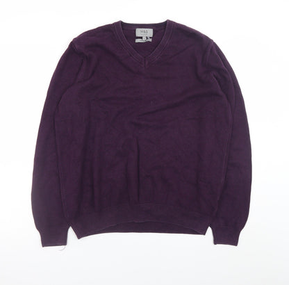 Mens UK Size L Marks and Spencer Purple Pullover Jumper