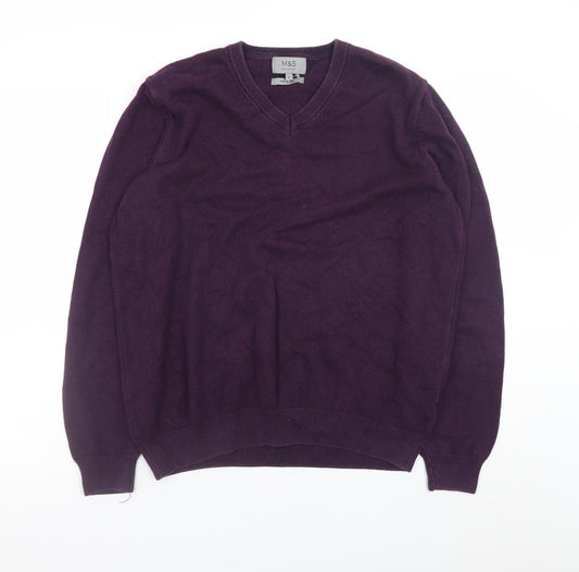Mens UK Size L Marks and Spencer Purple Pullover Jumper