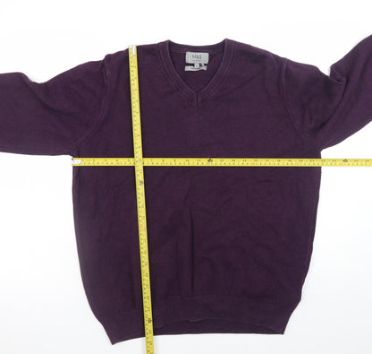 Mens UK Size L Marks and Spencer Purple Pullover Jumper