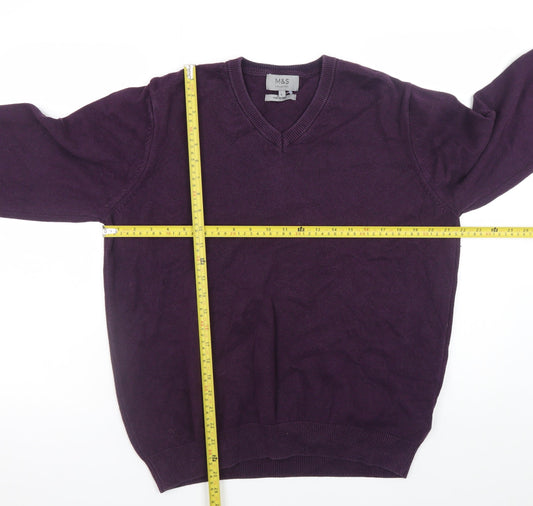 Mens UK Size L Marks and Spencer Purple Pullover Jumper