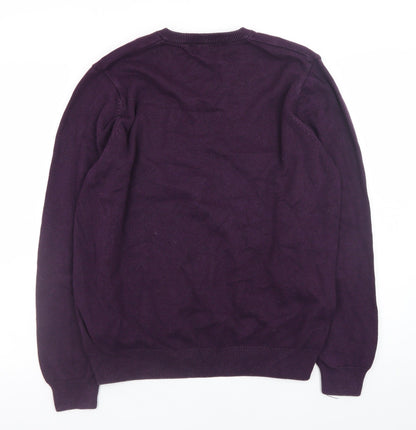 Mens UK Size L Marks and Spencer Purple Pullover Jumper