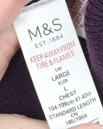 Mens UK Size L Marks and Spencer Purple Pullover Jumper