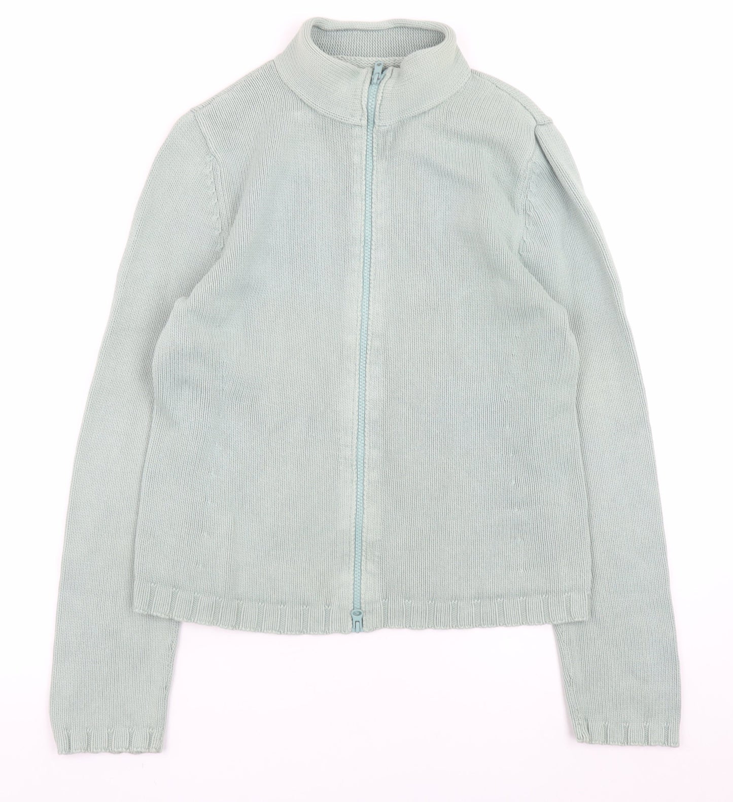 Kew Women Blue Full Zip Jumper XL 100% Cotton Knit