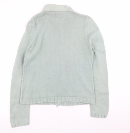 Kew Women Blue Full Zip Jumper XL 100% Cotton Knit