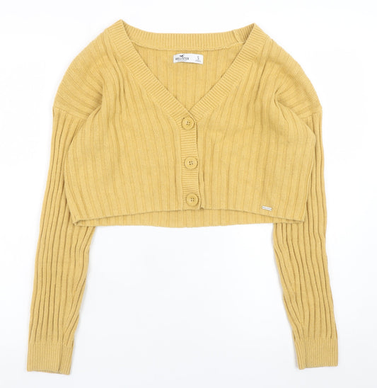 Womens UK Size S Hollister Yellow Cardigan Jumper