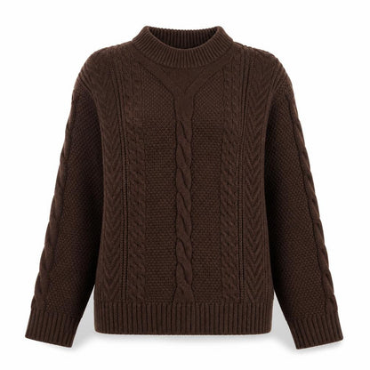 Next Women's Brown Cable-Knit Crew Neck Jumper Size 12