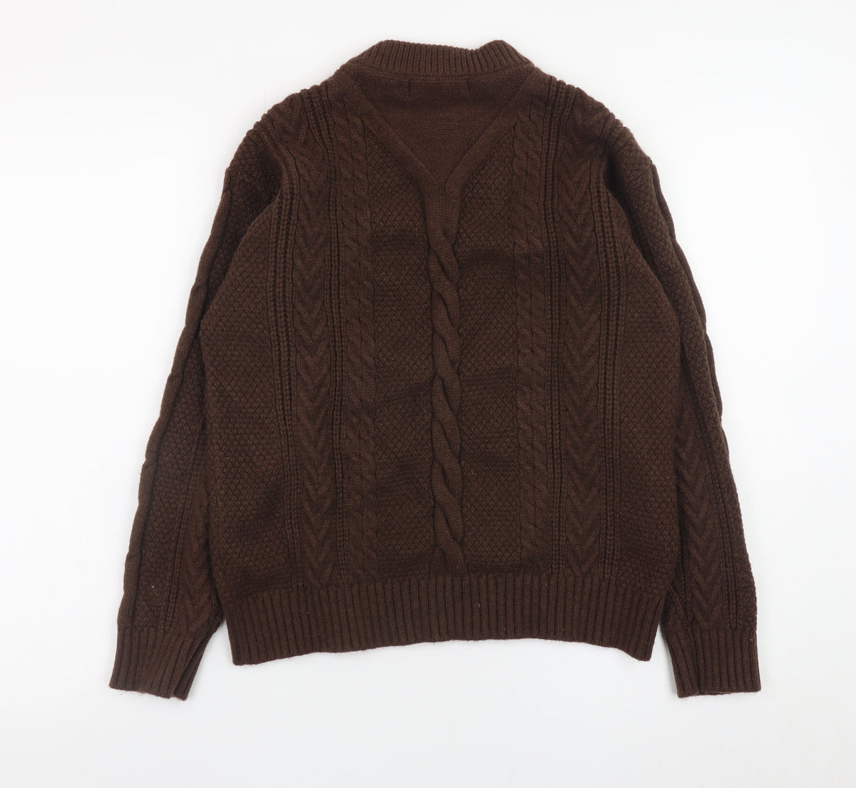 Next Women's Brown Cable-Knit Crew Neck Jumper Size 12