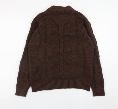 Next Women's Brown Cable-Knit Crew Neck Jumper Size 12