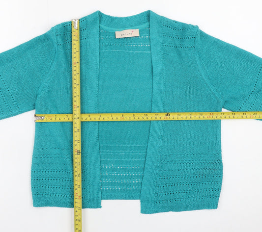 Marks and Spencer Women’s Blue Open Knit 3/4 Sleeve Cardigan UK 8
