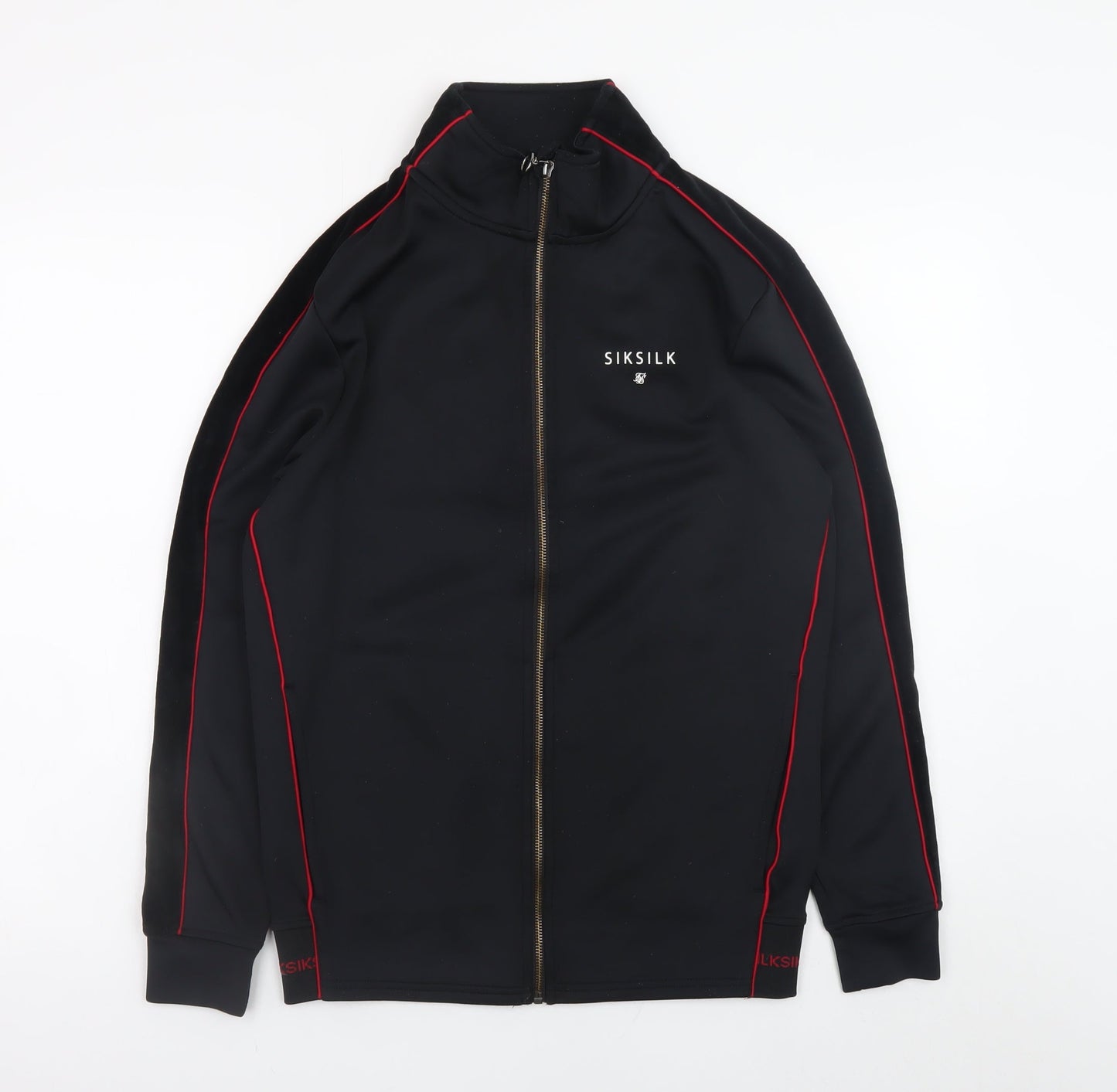 SikSilk Men's Black XS Slim Fit Full Zip Sports Jacket