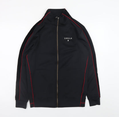 SikSilk Men's Black XS Slim Fit Full Zip Sports Jacket