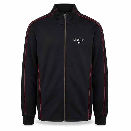 SikSilk Men's Black XS Slim Fit Full Zip Sports Jacket