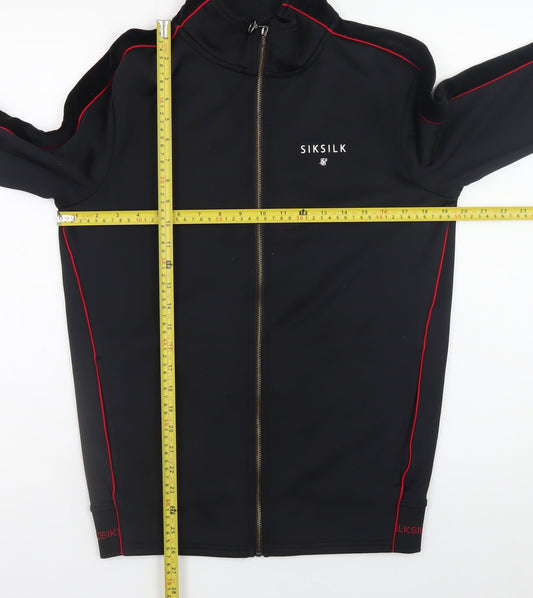 SikSilk Men's Black XS Slim Fit Full Zip Sports Jacket