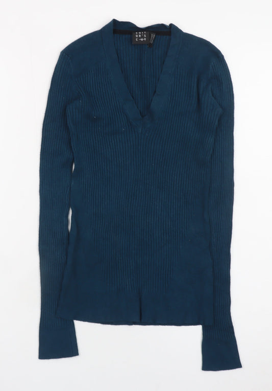 Womens UK Size 6 Editor's Cut Blue Pullover Jumper