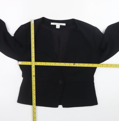 Diane von Furstenberg Womens Black Blazer Size 8 Work Jacket