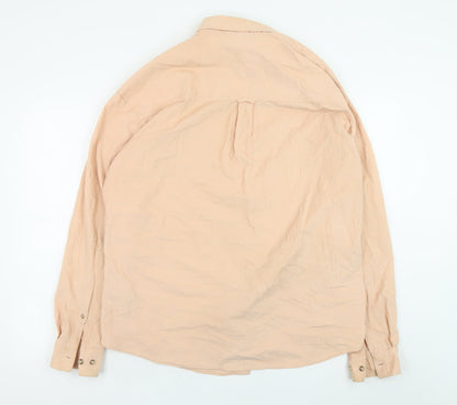 ASOS DESIGN Men's Beige Corduroy Button-Down Shirt Size M