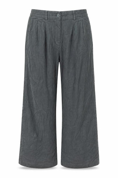 Front view of White Stuff Grey Wide-Leg Corduroy Trousers L unisex