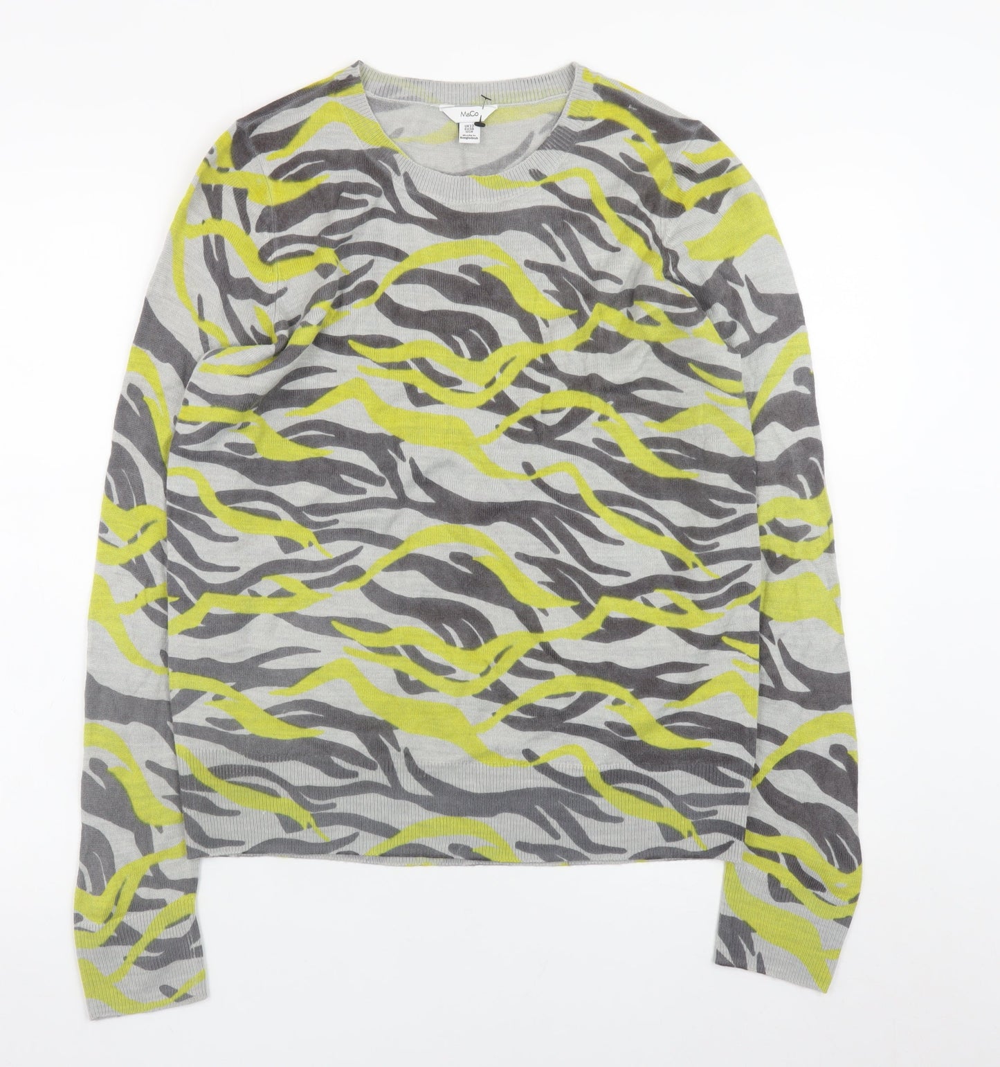 Womens UK Size 12 M&Co Grey Pullover Jumper