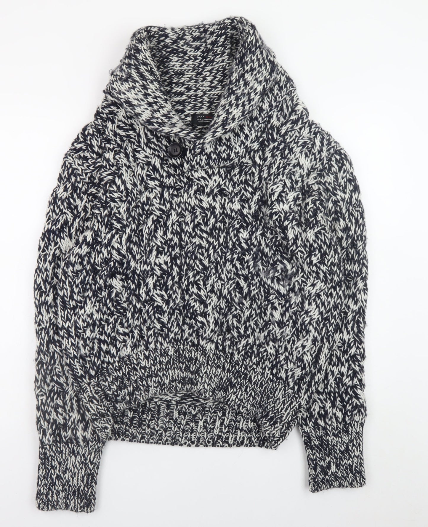 Mens UK Size L Zara Man Grey Pullover Jumper