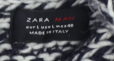 Mens UK Size L Zara Man Grey Pullover Jumper