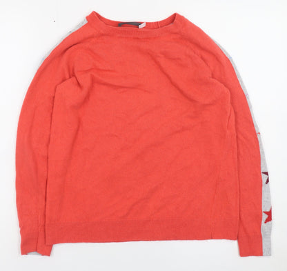 Mint Velvet Women Red Crew Neck Long Sleeve Star Jumper Size 10