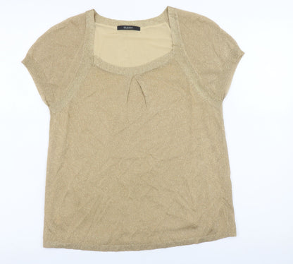 Womens UK Size 18 OLDAVI Gold Camisole Blouse