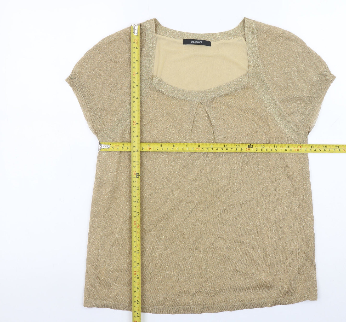 Womens UK Size 18 OLDAVI Gold Camisole Blouse