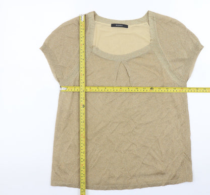 Womens UK Size 18 OLDAVI Gold Camisole Blouse