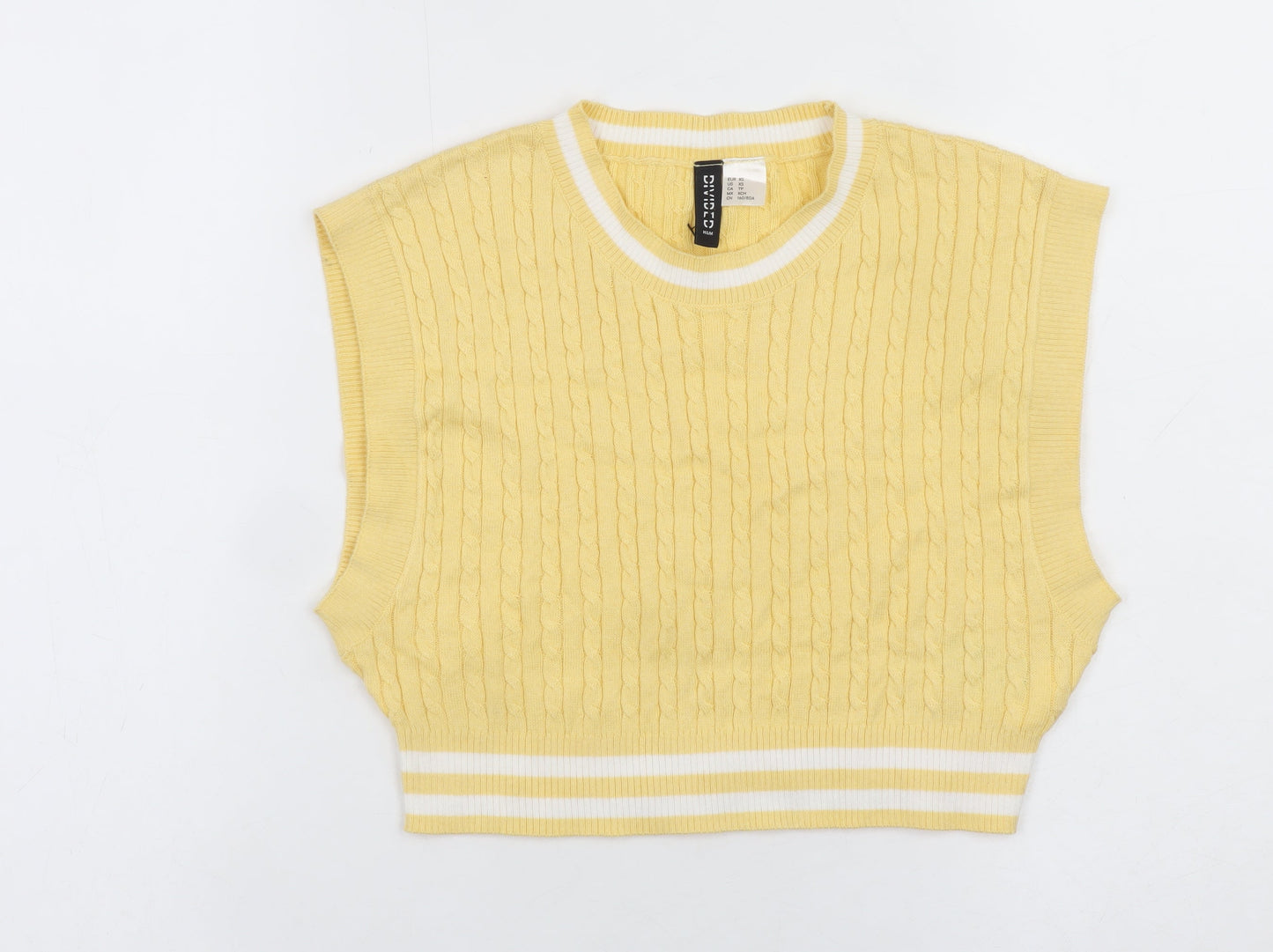 Womens UK Size XS H&M Yellow Vest Jumper