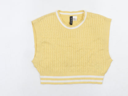 Womens UK Size XS H&M Yellow Vest Jumper