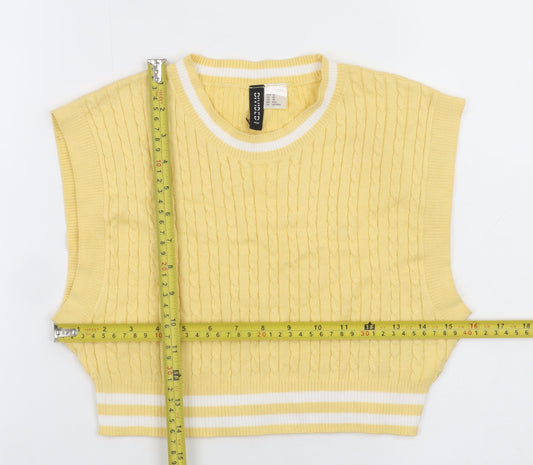 Womens UK Size XS H&M Yellow Vest Jumper