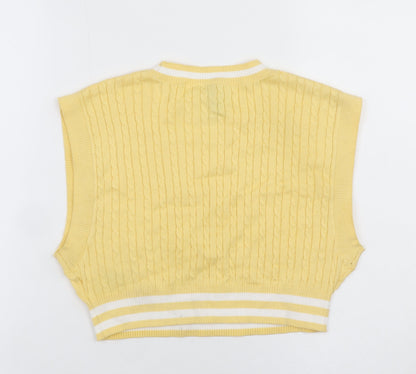 Womens UK Size XS H&M Yellow Vest Jumper