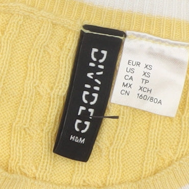 Womens UK Size XS H&M Yellow Vest Jumper