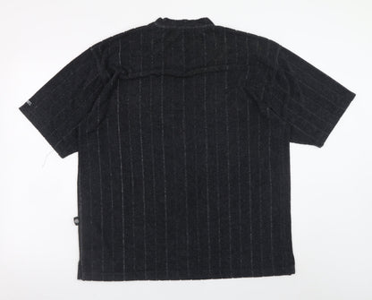 Warner Bros Studio Store Men's Black XL V-Neck Vintage Striped T-Shirt
