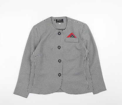 Norman Linton Petite Women’s Black Houndstooth Blazer Size 12