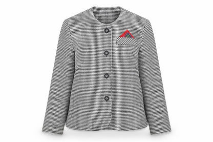 Norman Linton Petite Women’s Black Houndstooth Blazer Size 12
